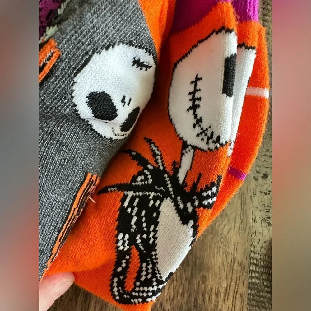 NWT Women’s 4 Pair Halloween Socks - Orange/Black - Dog Paw Socks